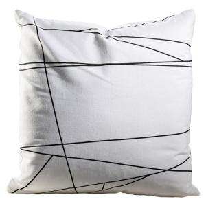 Linear Pillow White with Black Lines (CEAC-040) -- Trade Show Rental Furniture