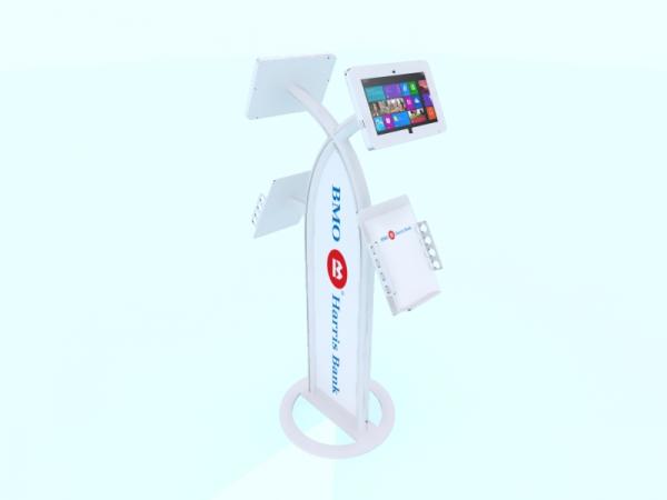 MOD-1355 iPad Kiosk with Literature Holders -- White